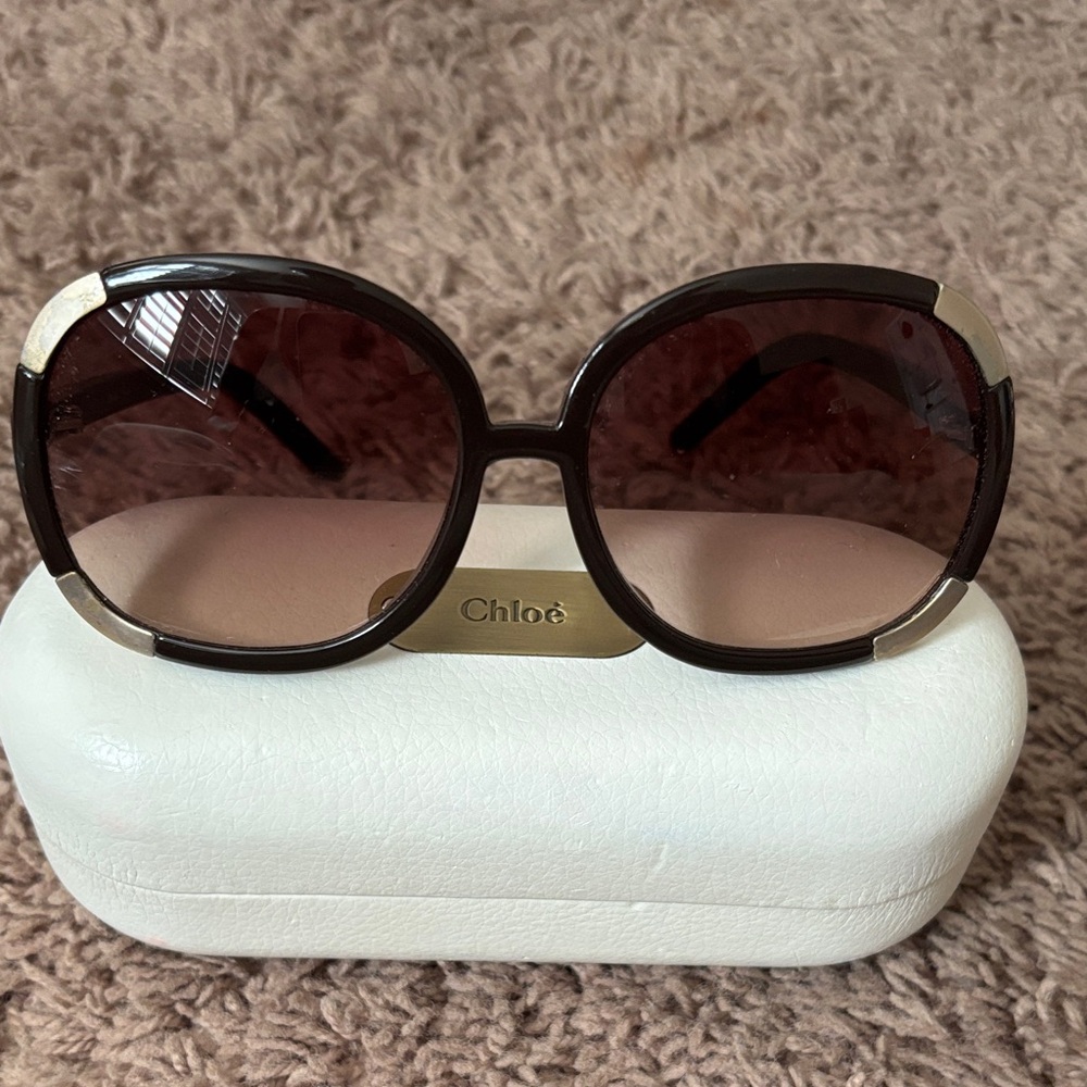 Chloe Black and Gold Sunglasses